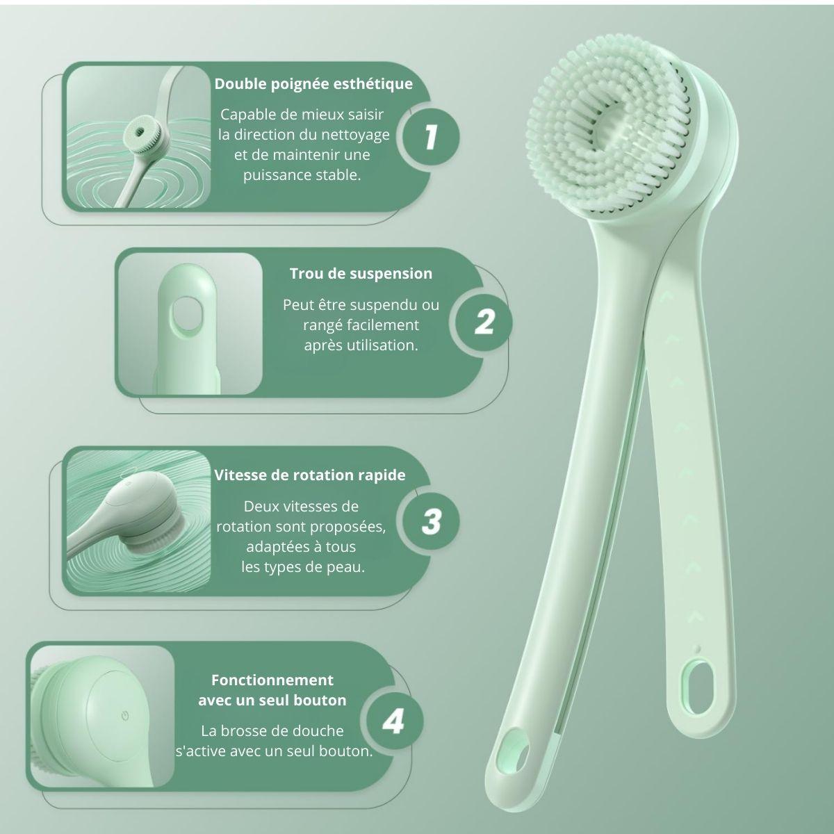 Brosse de bain électrique "Douceur Émeraude"