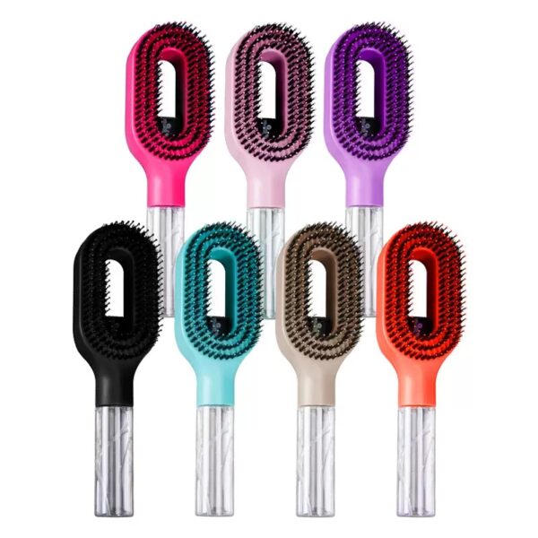 Brosse Cascadhe en 7 couleurs : rose hot, rose pâle, violet, noir, mint, beige, rouge corail